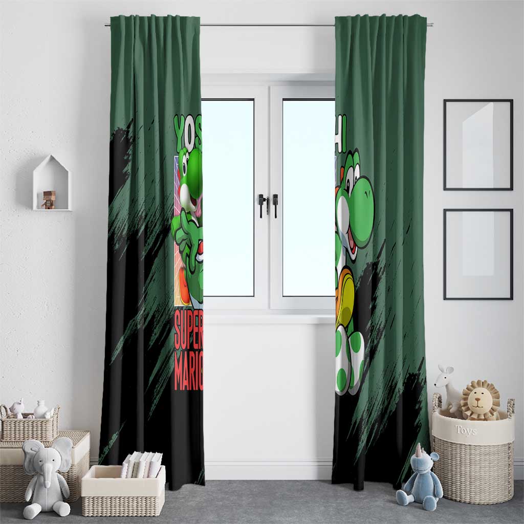 Yoshi Mario Bros Window Curtain Anime Style