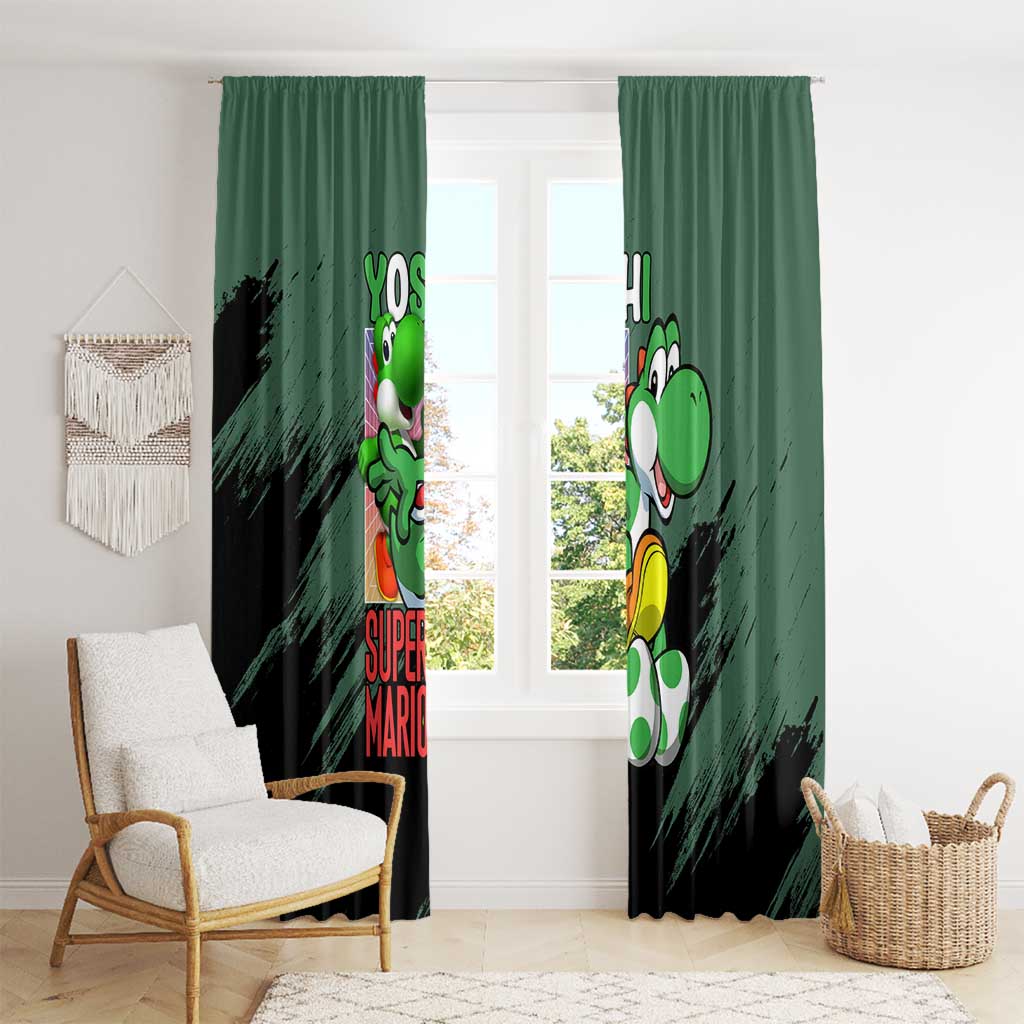 Yoshi Mario Bros Window Curtain Anime Style