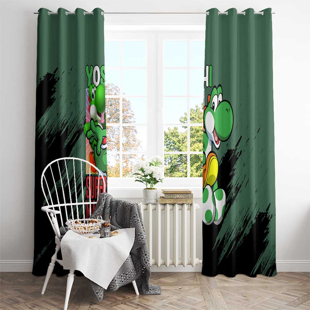 Yoshi Mario Bros Window Curtain Anime Style