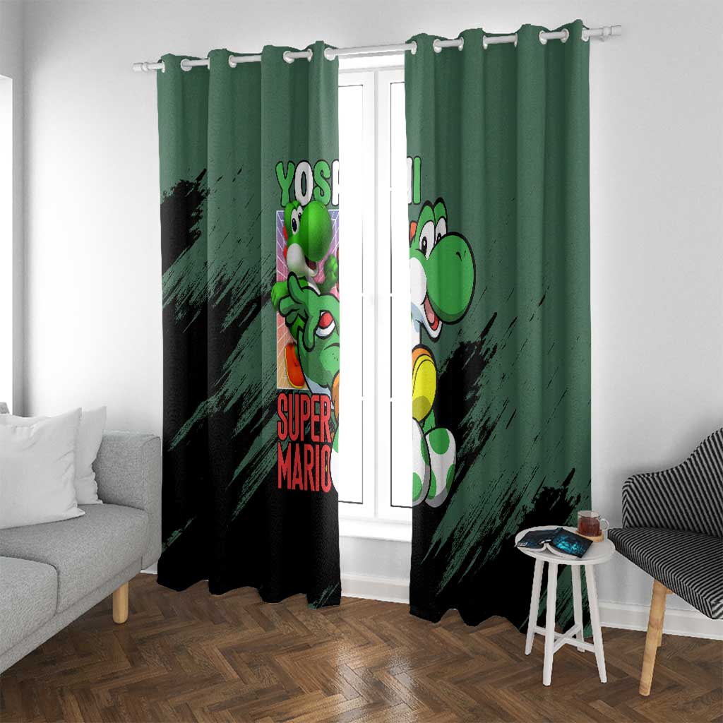 Yoshi Mario Bros Window Curtain Anime Style