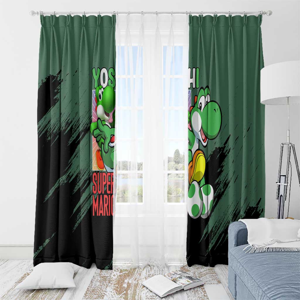 Yoshi Mario Bros Window Curtain Anime Style