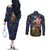 Vibing FLCL Couples Matching Off The Shoulder Long Sleeve Dress and Long Sleeve Button Shirt Anime Mix Colorful Abstract Style