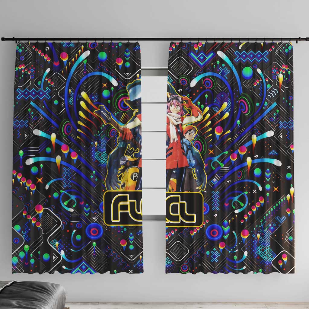 Vibing FLCL Window Curtain Anime Mix Colorful Abstract Style