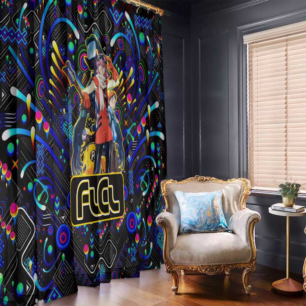 Vibing FLCL Window Curtain Anime Mix Colorful Abstract Style
