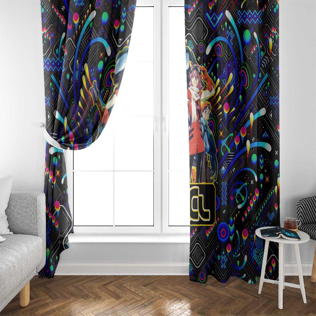 Vibing FLCL Window Curtain Anime Mix Colorful Abstract Style