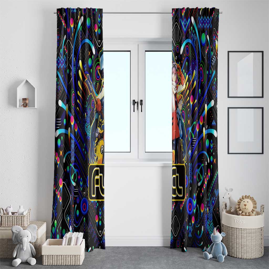 Vibing FLCL Window Curtain Anime Mix Colorful Abstract Style