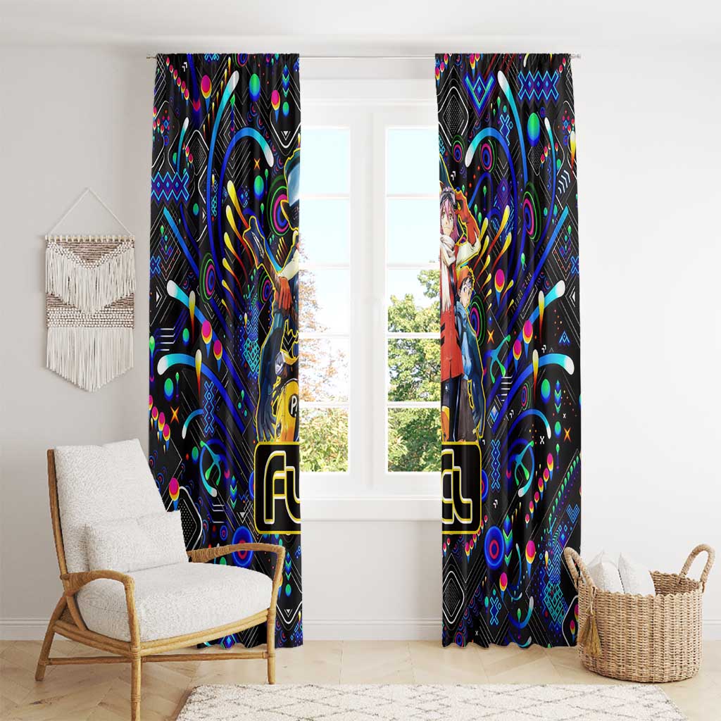 Vibing FLCL Window Curtain Anime Mix Colorful Abstract Style