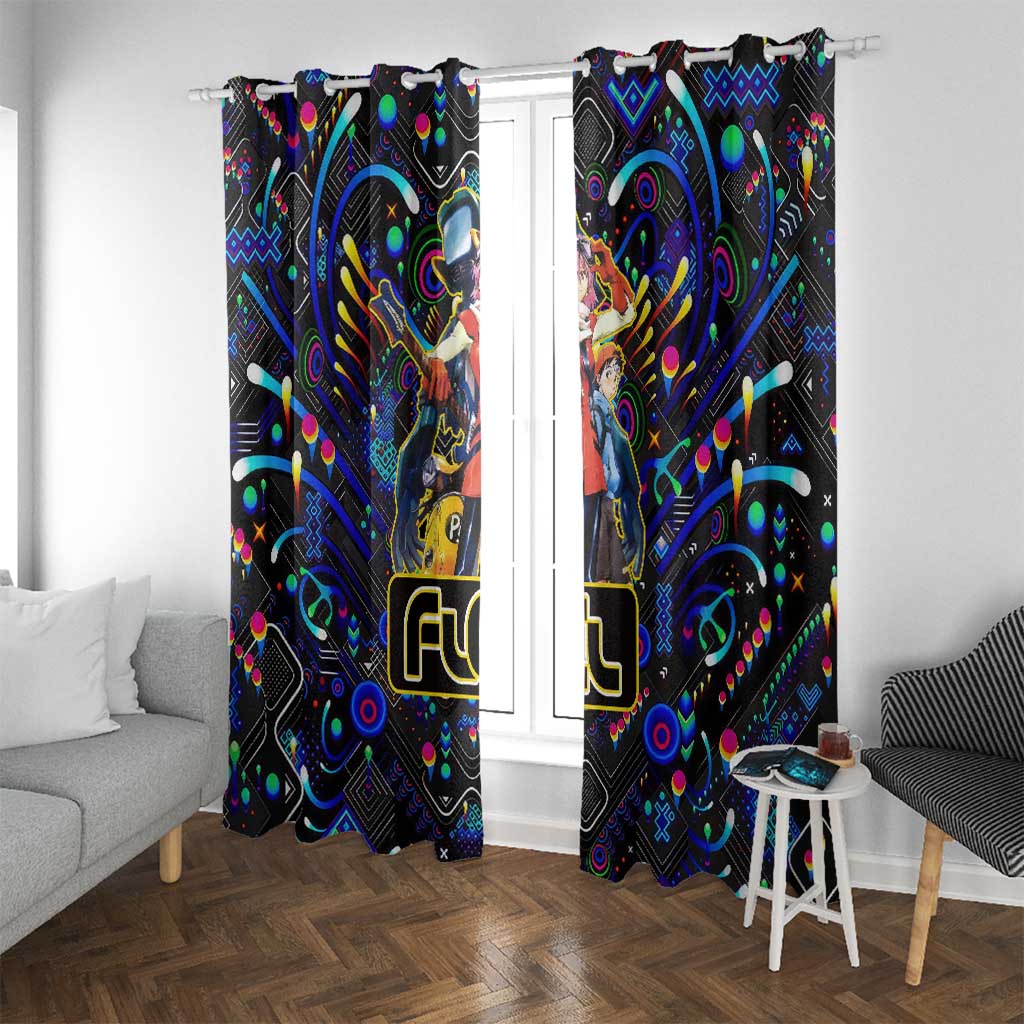 Vibing FLCL Window Curtain Anime Mix Colorful Abstract Style