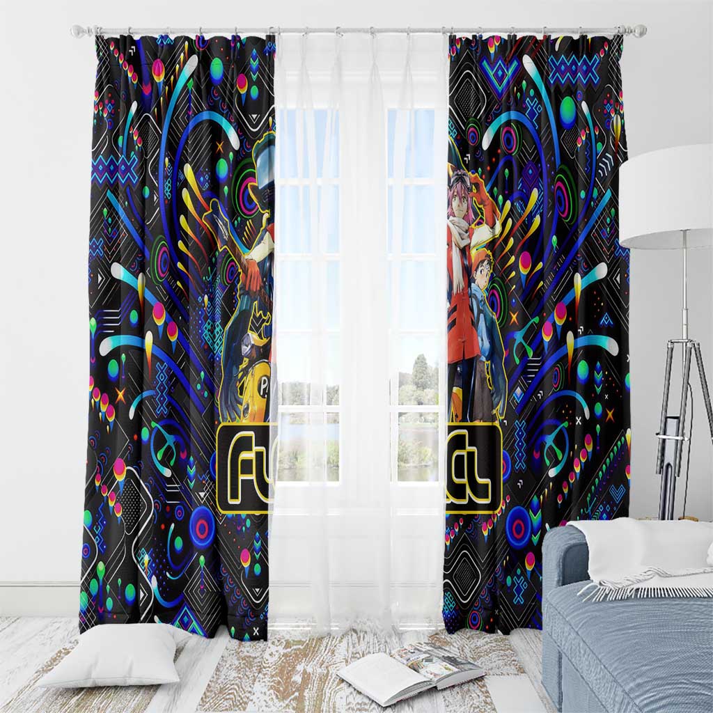 Vibing FLCL Window Curtain Anime Mix Colorful Abstract Style