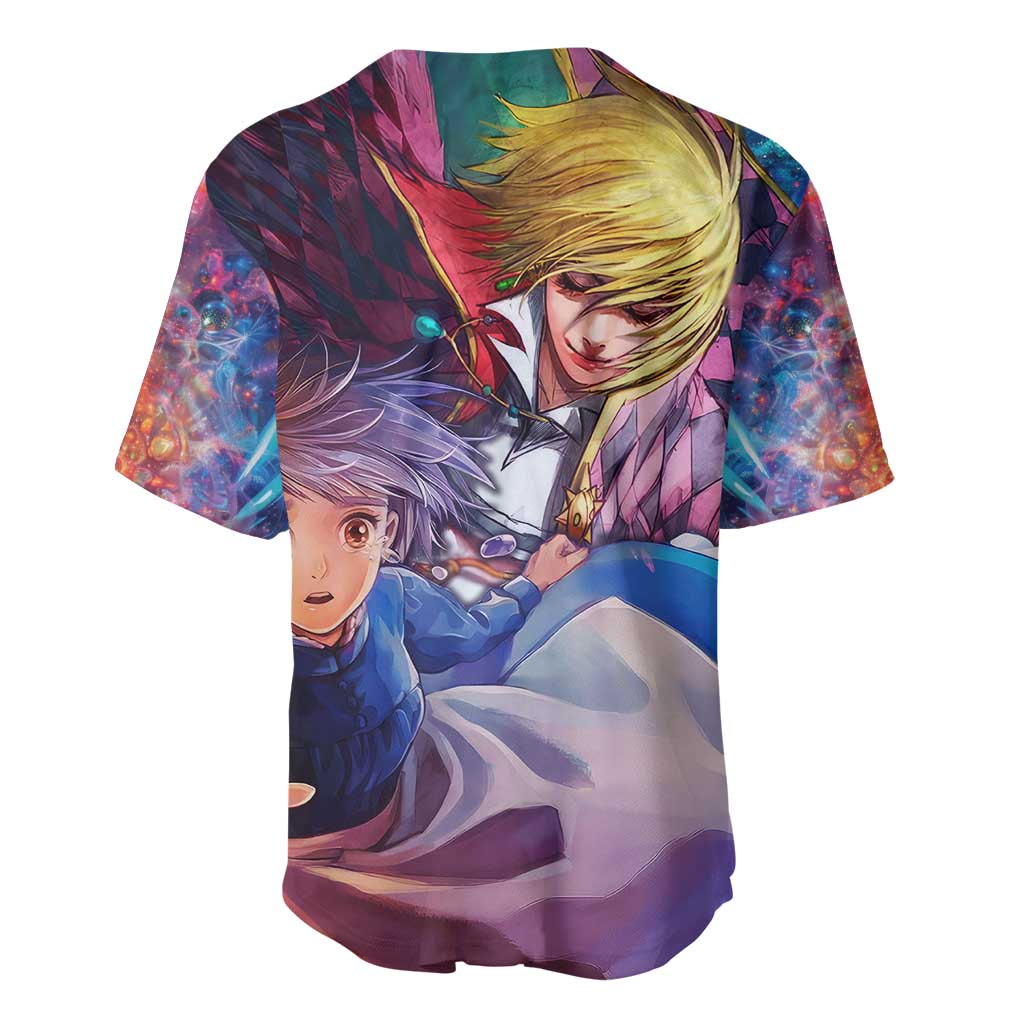 Trippy Howls Moving Castle Studio Ghibli Baseball Jersey Anime Mix With Trippy Style