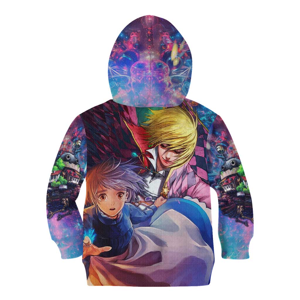 Trippy Howls Moving Castle Studio Ghibli Kid Hoodie Anime Mix With Trippy Style