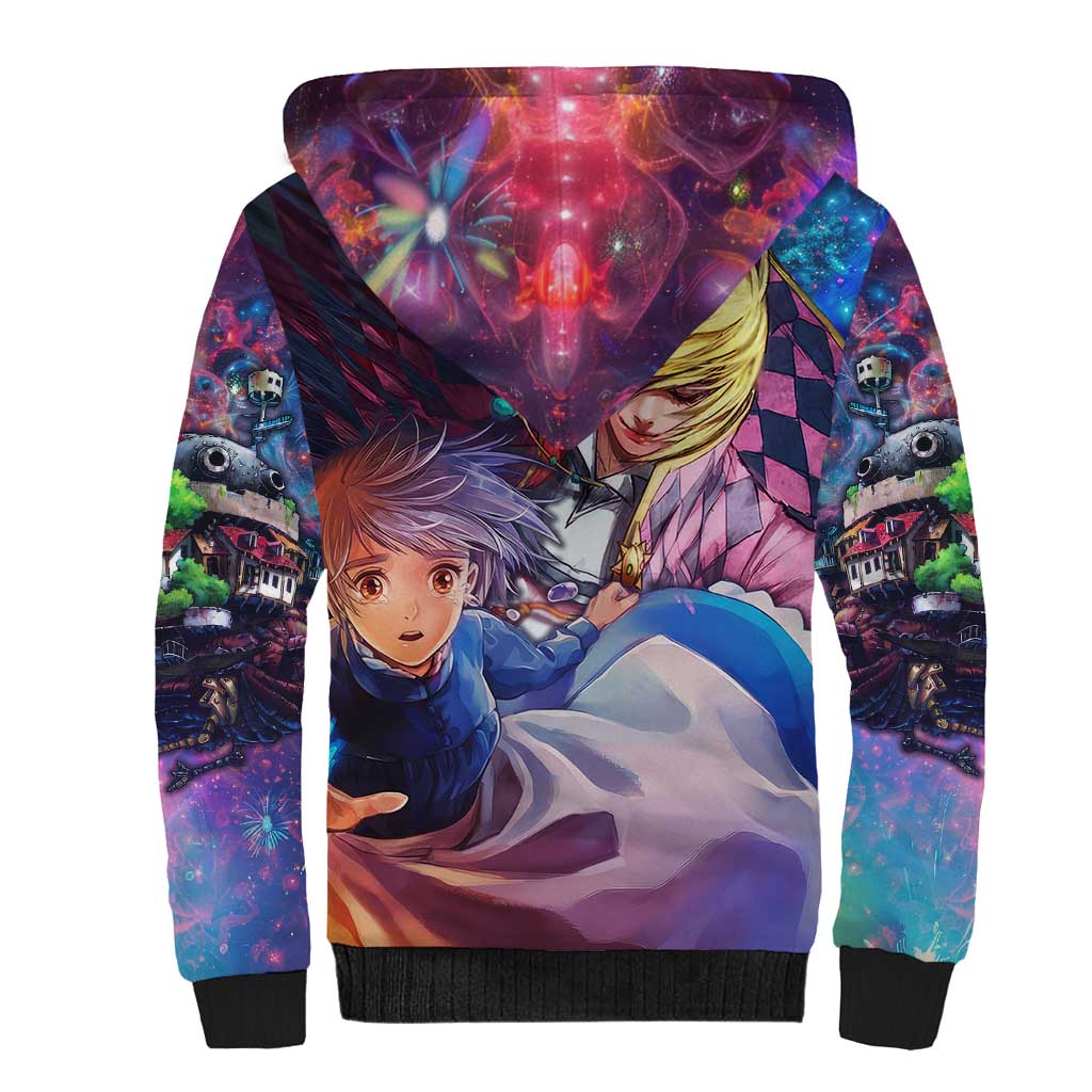 Trippy Howls Moving Castle Studio Ghibli Sherpa Hoodie Anime Mix With Trippy Style