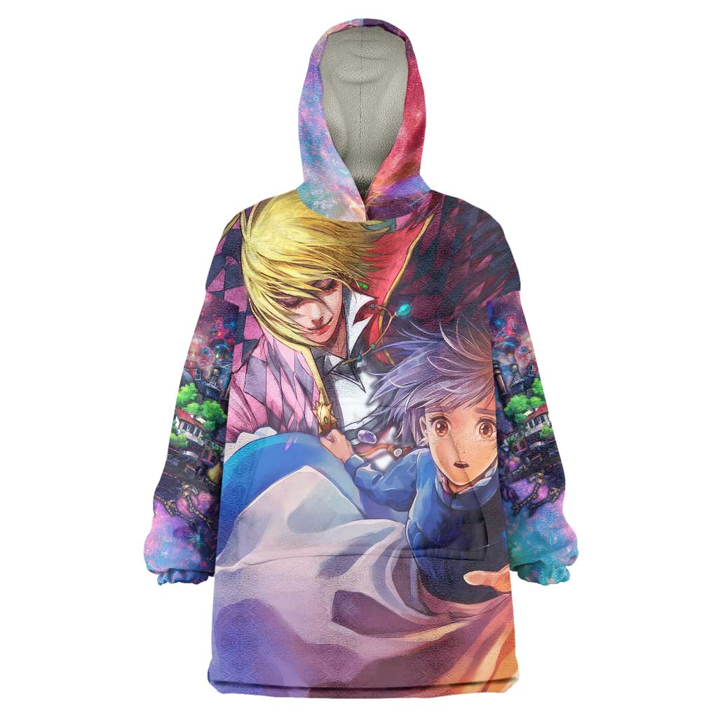Trippy Howls Moving Castle Studio Ghibli Wearable Blanket Hoodie Anime Mix With Trippy Style