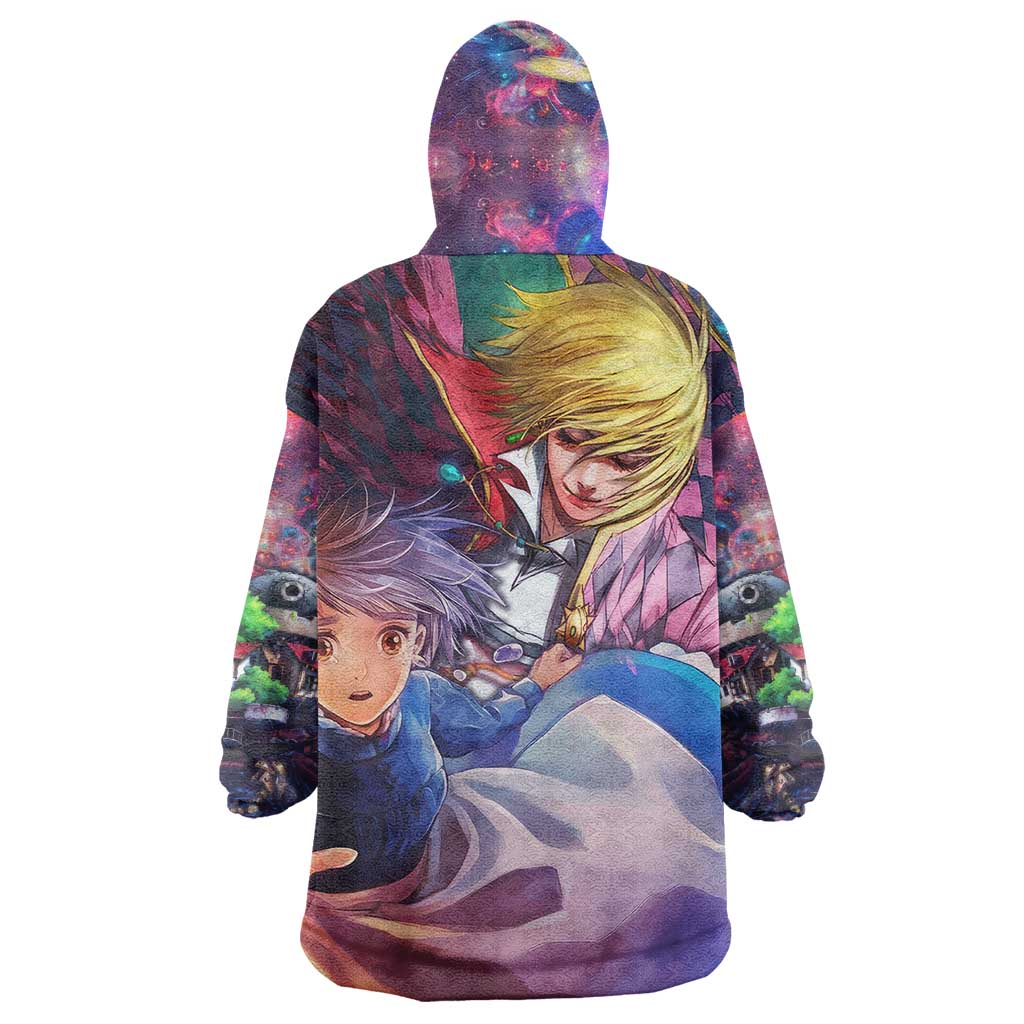 Trippy Howls Moving Castle Studio Ghibli Wearable Blanket Hoodie Anime Mix With Trippy Style