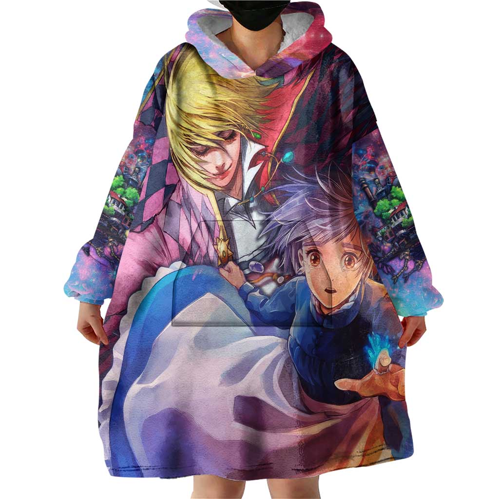 Trippy Howls Moving Castle Studio Ghibli Wearable Blanket Hoodie Anime Mix With Trippy Style