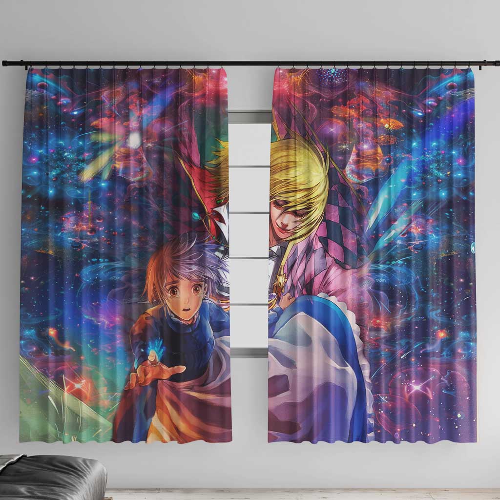 Trippy Howls Moving Castle Studio Ghibli Window Curtain Anime Mix With Trippy Style