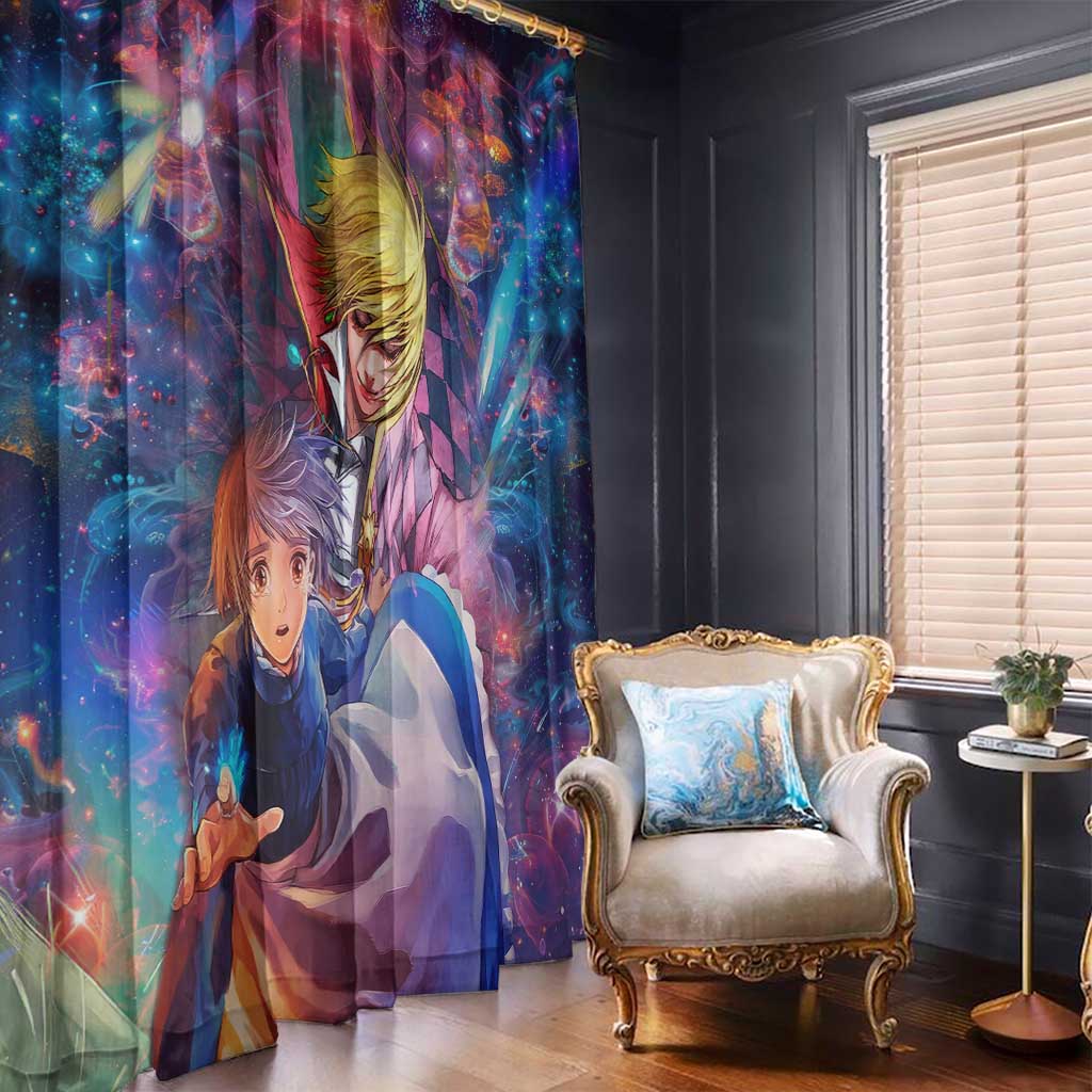 Trippy Howls Moving Castle Studio Ghibli Window Curtain Anime Mix With Trippy Style
