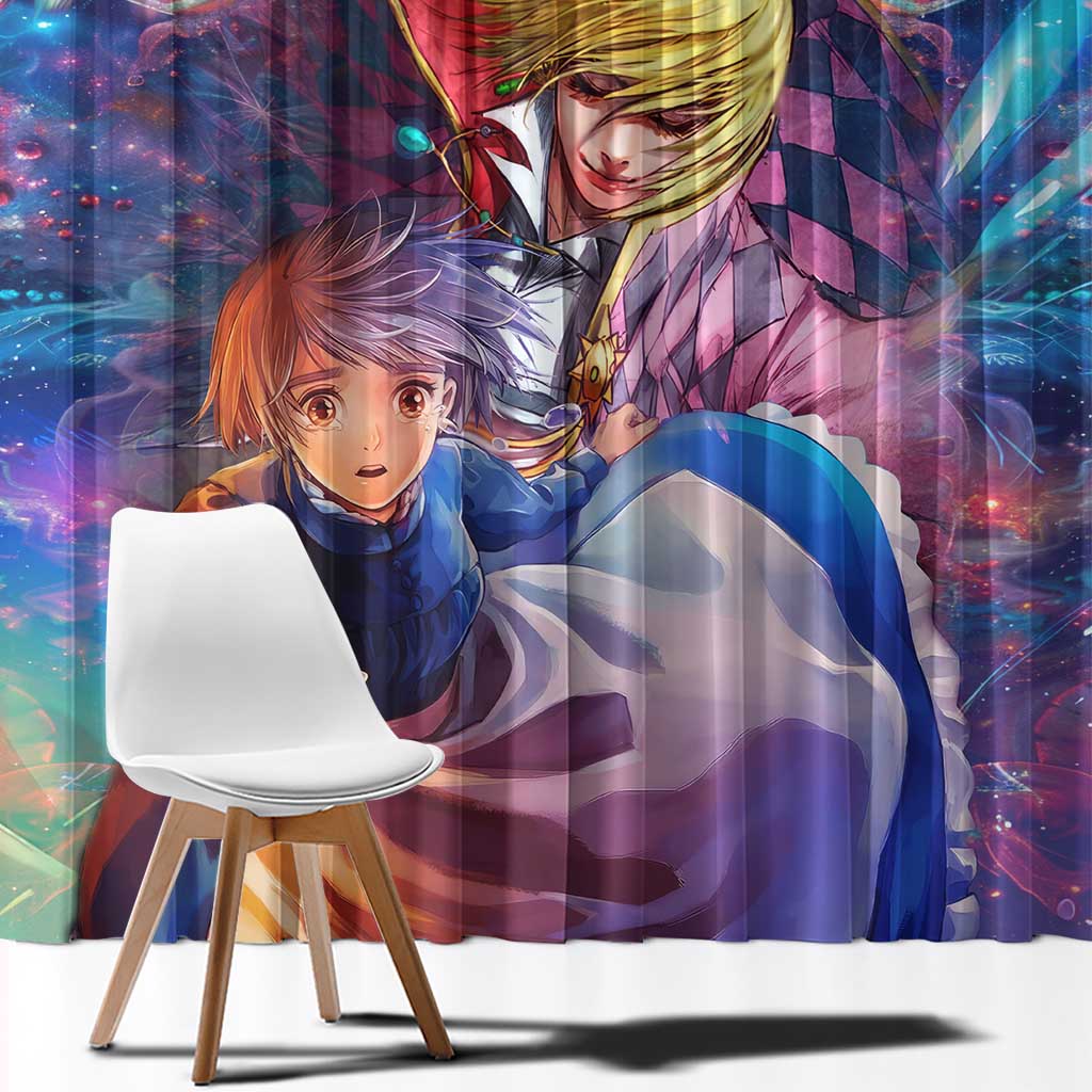 Trippy Howls Moving Castle Studio Ghibli Window Curtain Anime Mix With Trippy Style