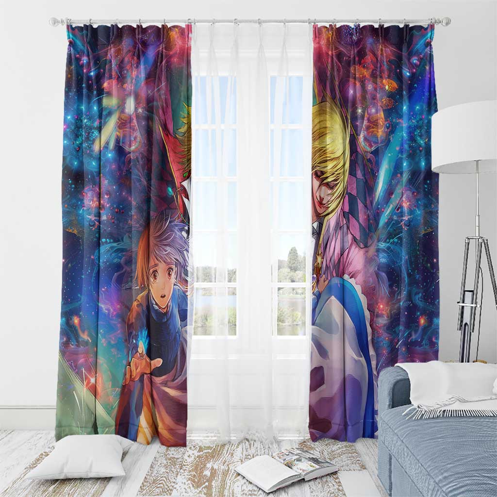 Trippy Howls Moving Castle Studio Ghibli Window Curtain Anime Mix With Trippy Style