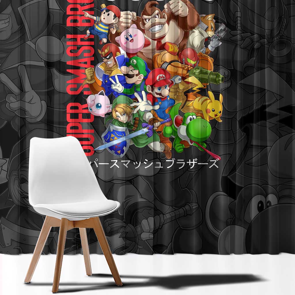 Super Smash Bros Window Curtain Anime Style