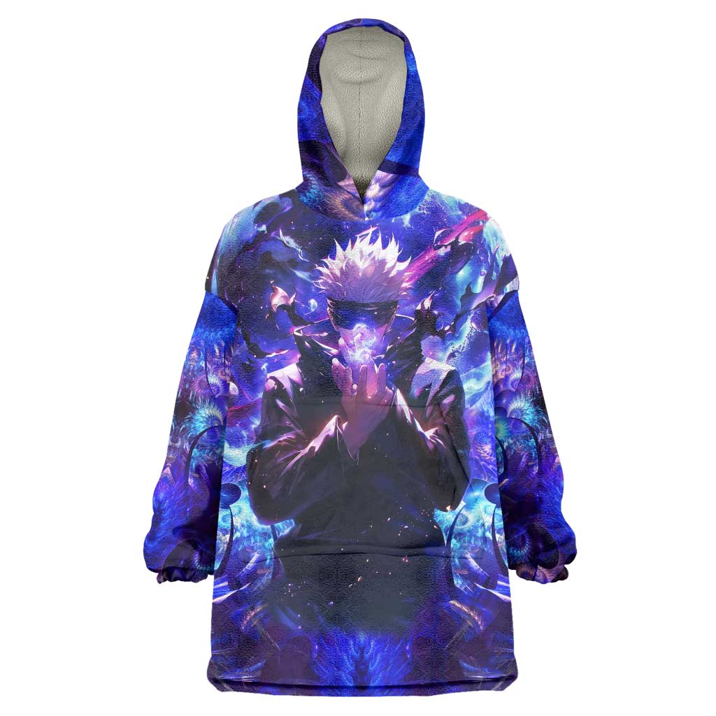 Trippy Gojo Satoru Jujutsu Kaisen Wearable Blanket Hoodie Anime Style