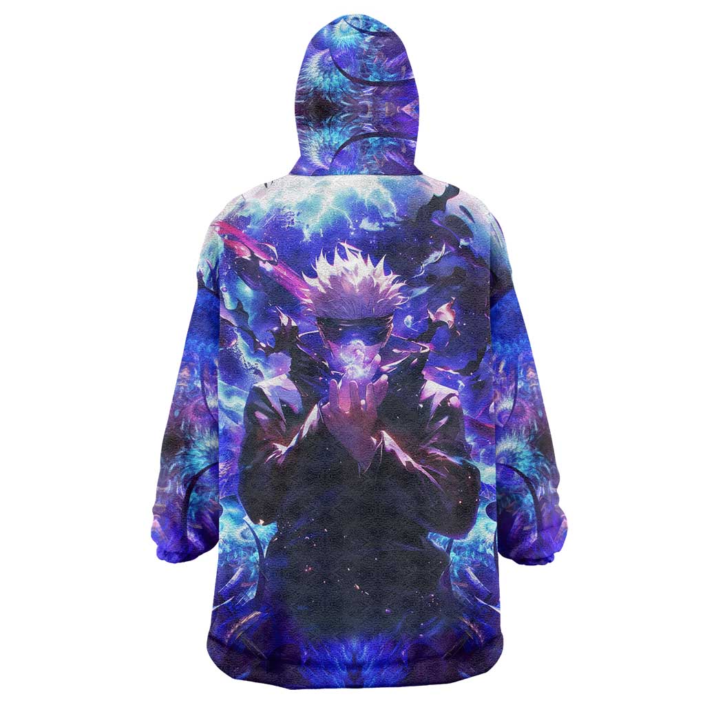 Trippy Gojo Satoru Jujutsu Kaisen Wearable Blanket Hoodie Anime Style