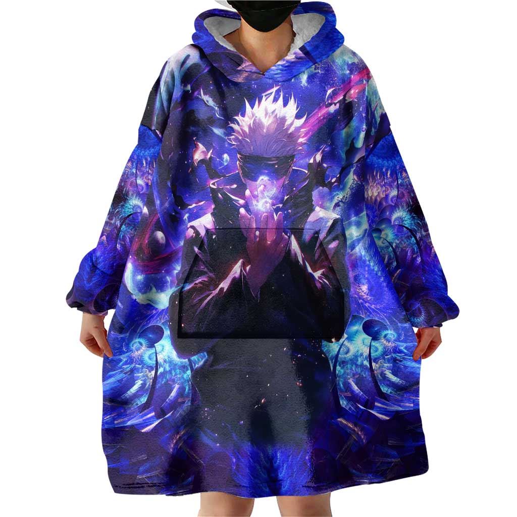 Trippy Gojo Satoru Jujutsu Kaisen Wearable Blanket Hoodie Anime Style