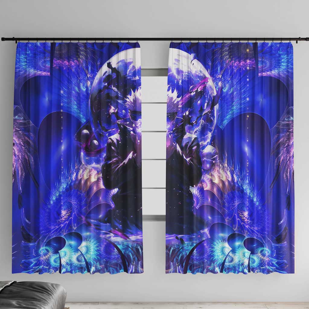Trippy Gojo Satoru Jujutsu Kaisen Window Curtain Anime Style