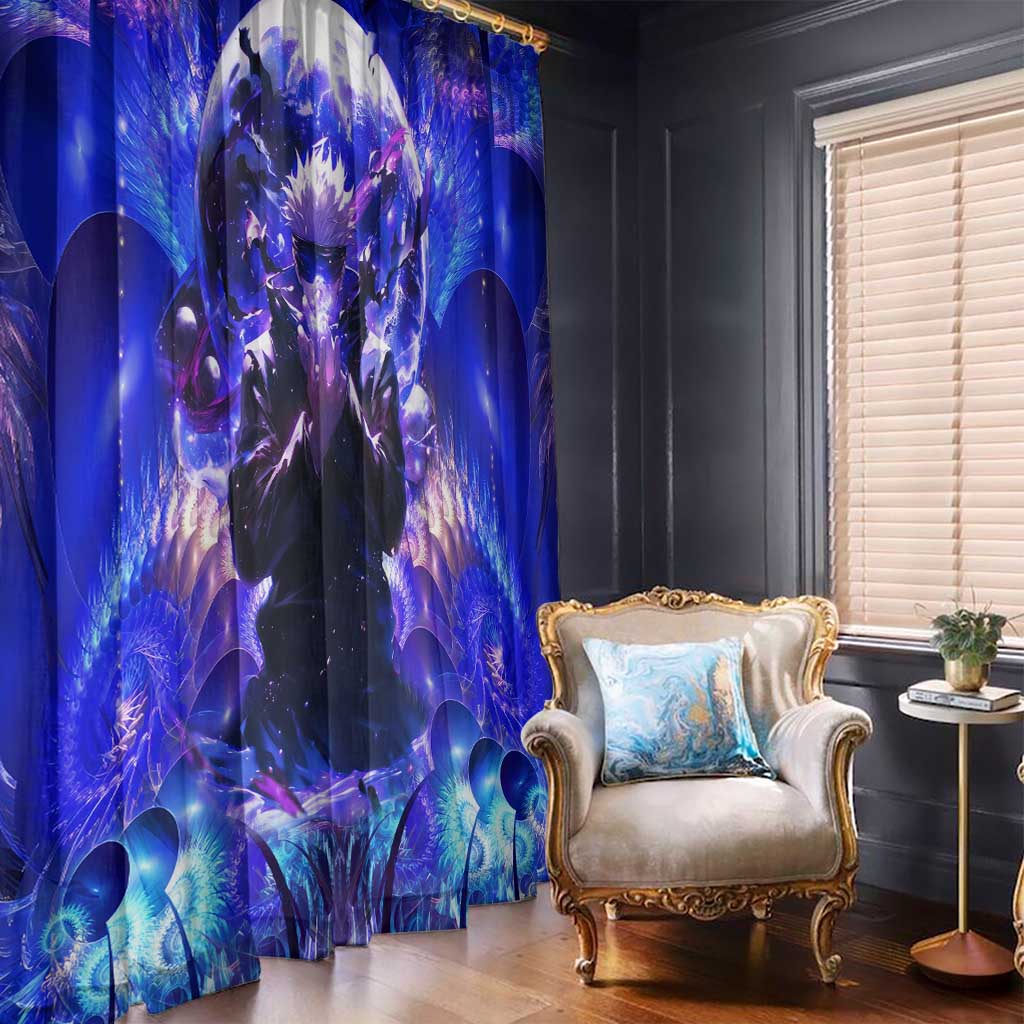Trippy Gojo Satoru Jujutsu Kaisen Window Curtain Anime Style