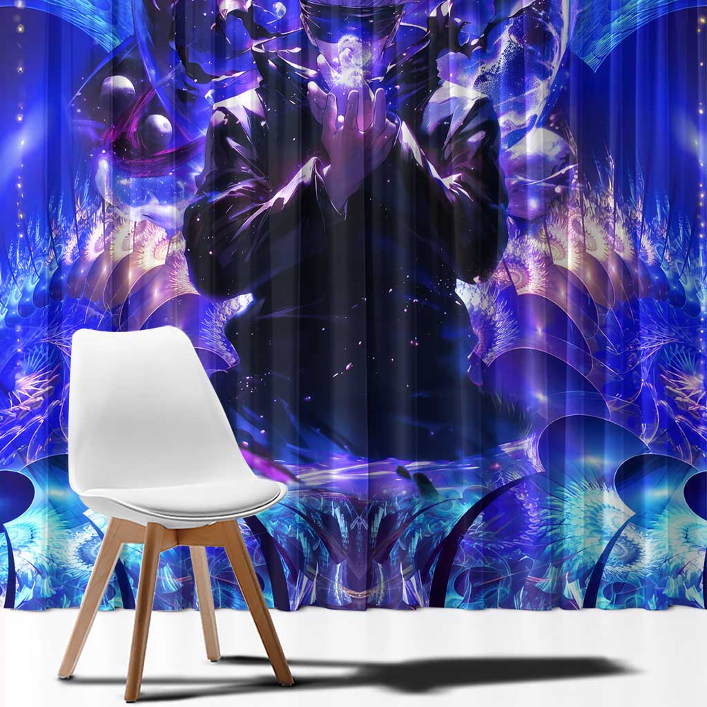 Trippy Gojo Satoru Jujutsu Kaisen Window Curtain Anime Style