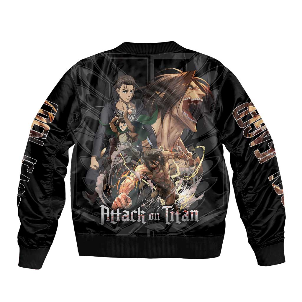 Eren Yeager Attack on Titan Bomber Jacket Anime Style - The Mazicc