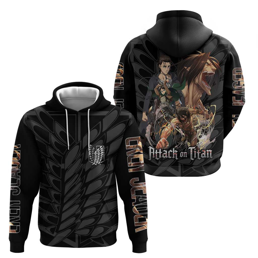 Eren Yeager Attack on Titan Hoodie Anime Style - The Mazicc