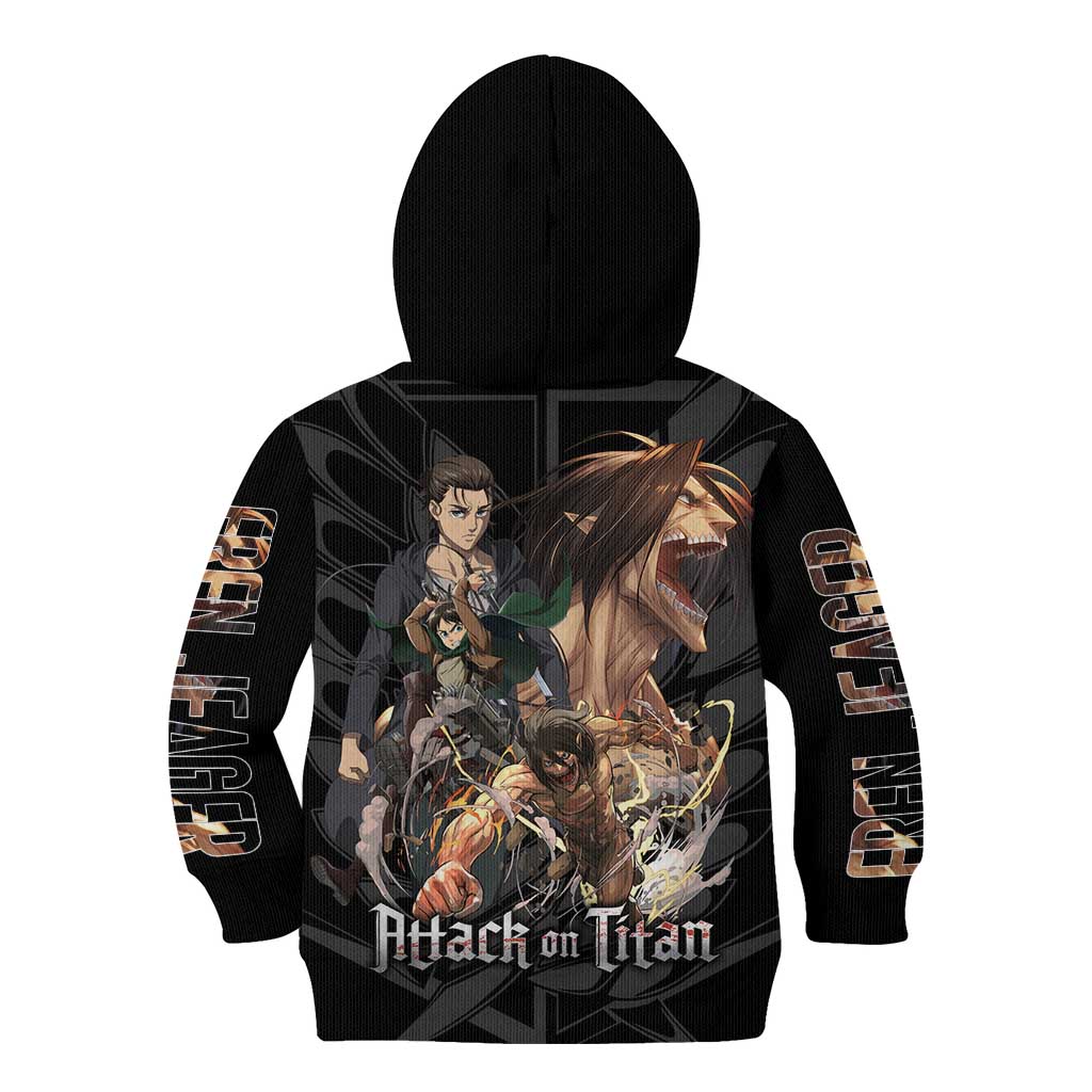 Eren Yeager Attack on Titan Kid Hoodie Anime Style - The Mazicc