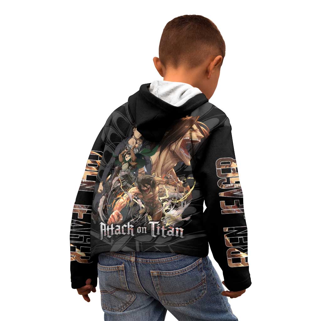 Eren Yeager Attack on Titan Kid Hoodie Anime Style - The Mazicc