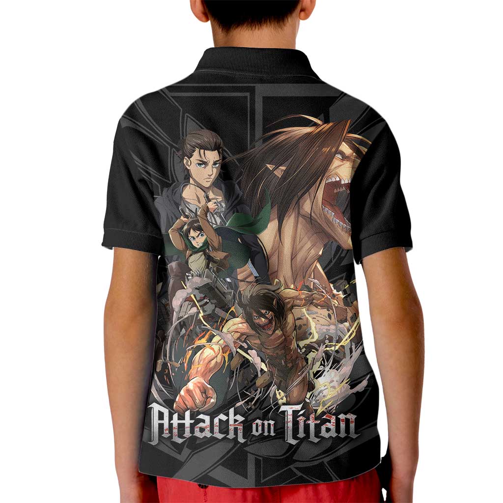 Eren Yeager Attack on Titan Kid Polo Shirt Anime Style - The Mazicc