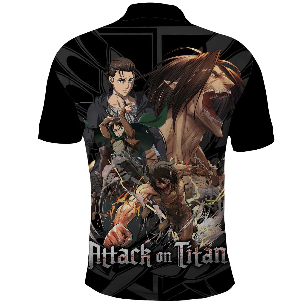 Eren Yeager Attack on Titan Polo Shirt Anime Style - The Mazicc