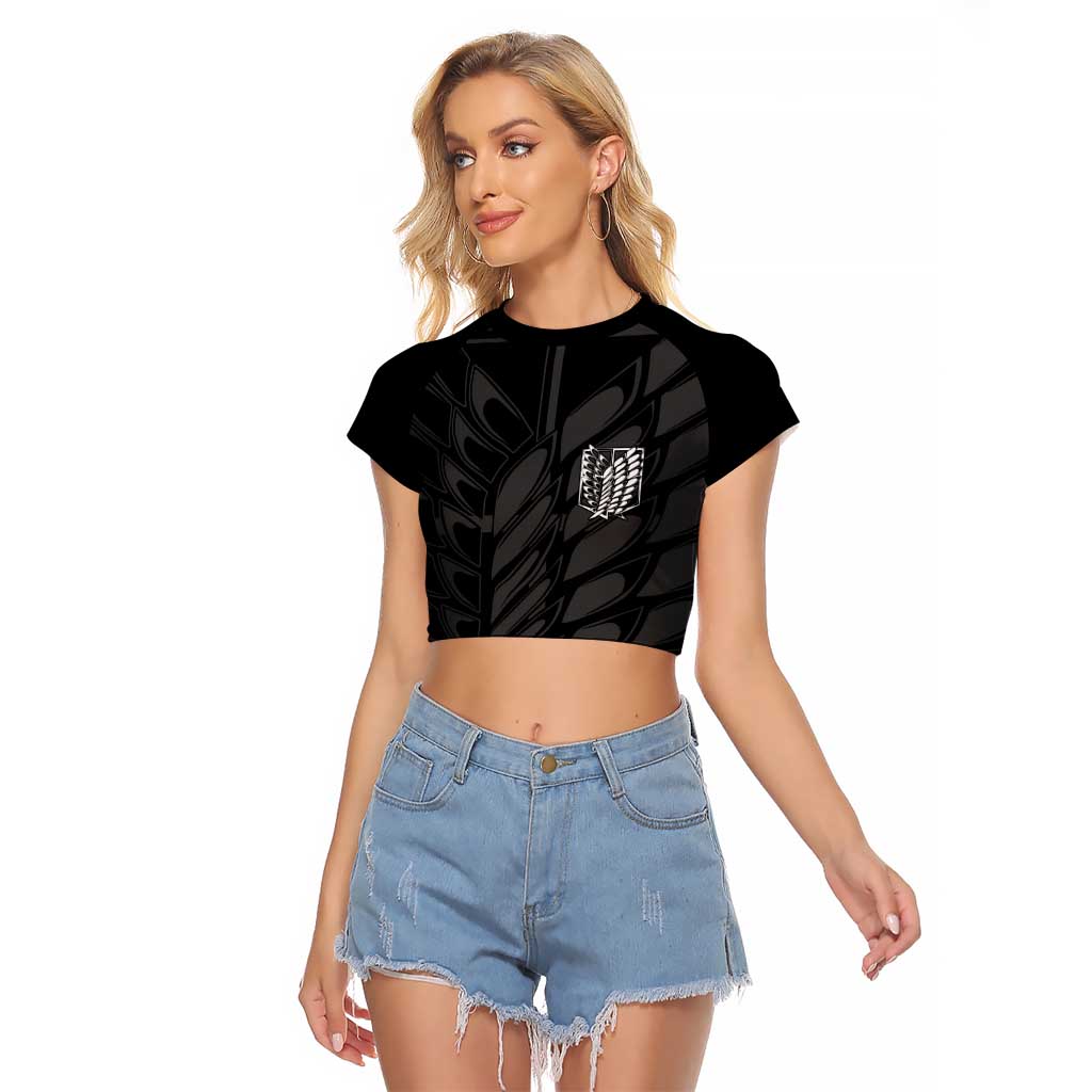 Eren Yeager Attack on Titan Raglan Cropped T Shirt Anime Style - The Mazicc