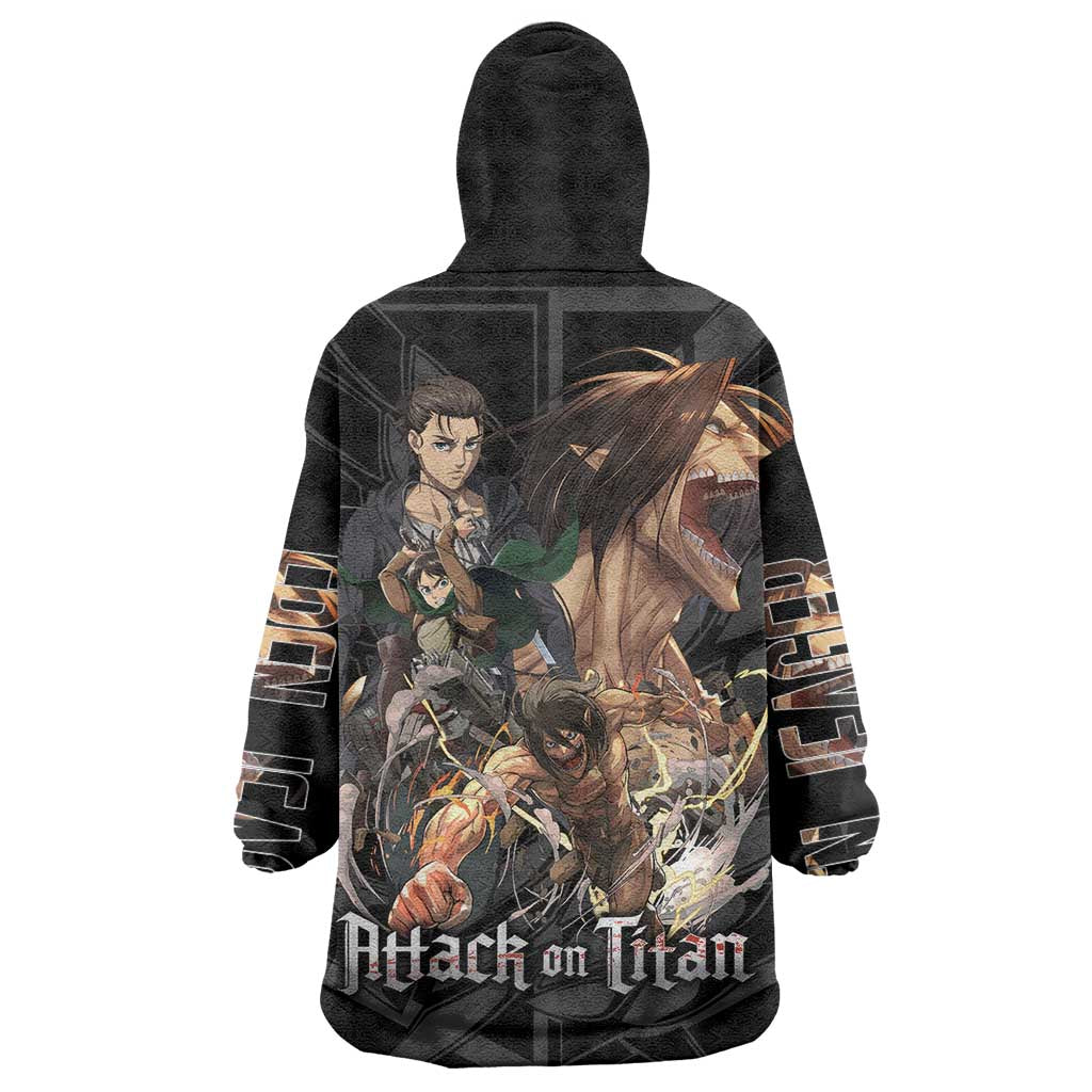 Eren Yeager Attack on Titan Wearable Blanket Hoodie Anime Style - The Mazicc