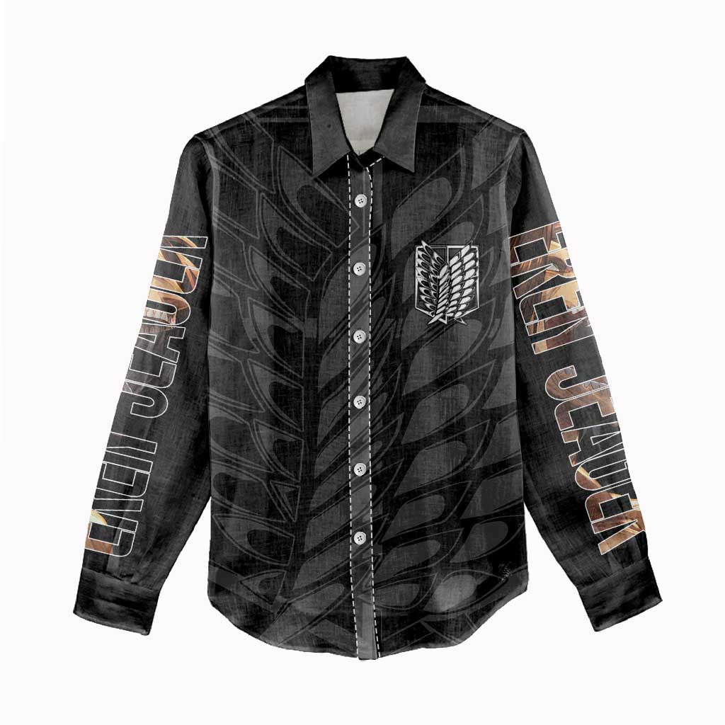 Eren Yeager Attack on Titan Women Casual Shirt Anime Style - The Mazicc