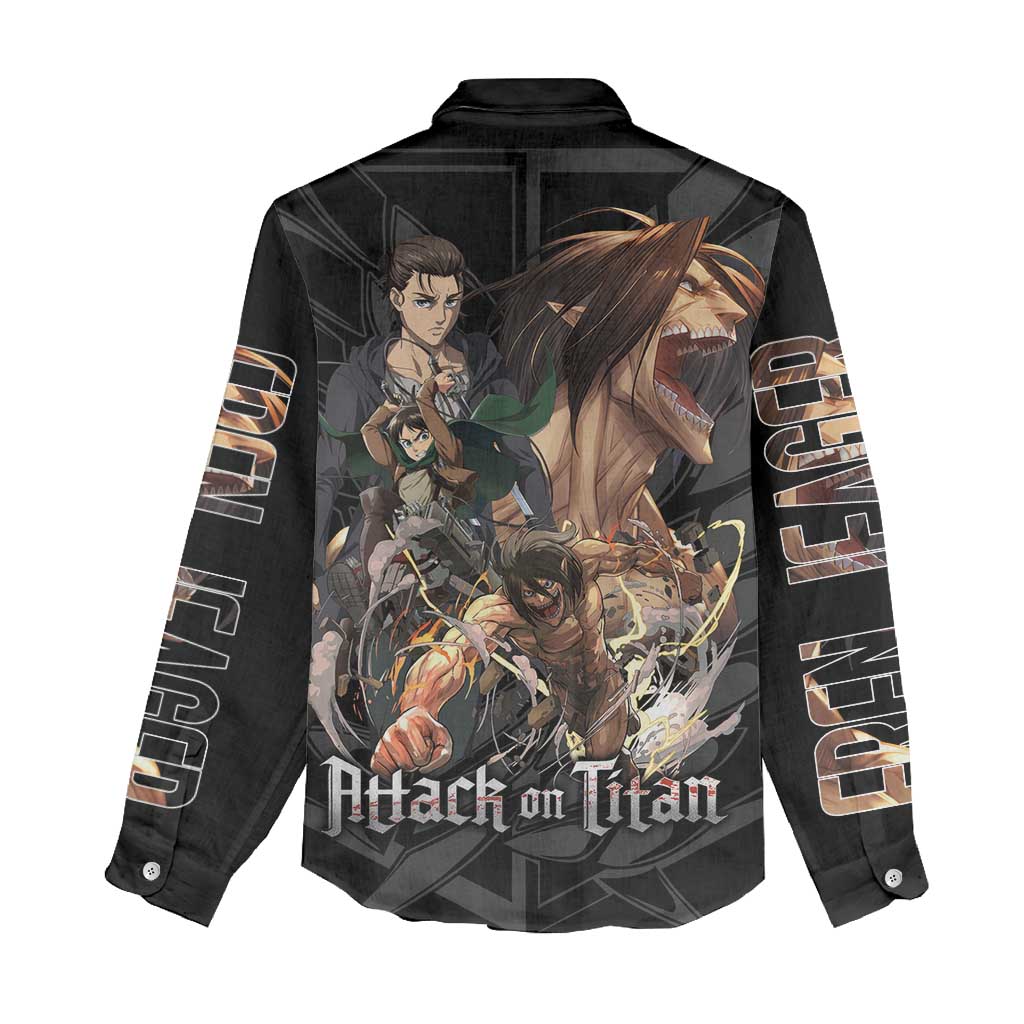 Eren Yeager Attack on Titan Women Casual Shirt Anime Style - The Mazicc