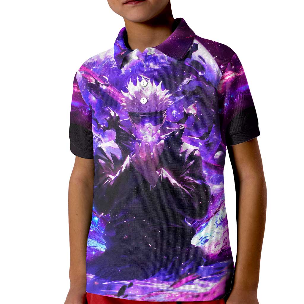 Trippy Gojo Satoru Jujutsu Kaisen Kid Polo Shirt Anime Style - The Mazicc