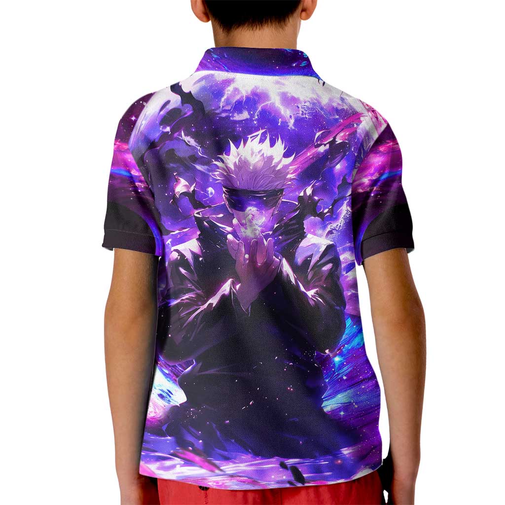 Trippy Gojo Satoru Jujutsu Kaisen Kid Polo Shirt Anime Style - The Mazicc