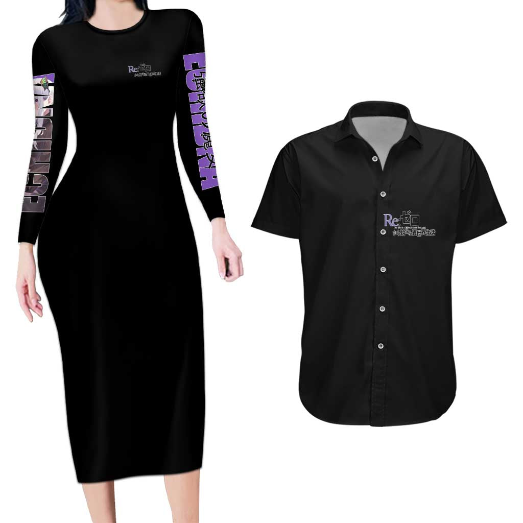 Echidna Re: Zero Couples Matching Long Sleeve Bodycon Dress and Hawaiian Shirt Anime Style - The Mazicc