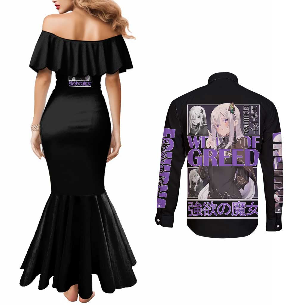 Echidna Re: Zero Couples Matching Mermaid Dress and Long Sleeve Button Shirt Anime Style - The Mazicc