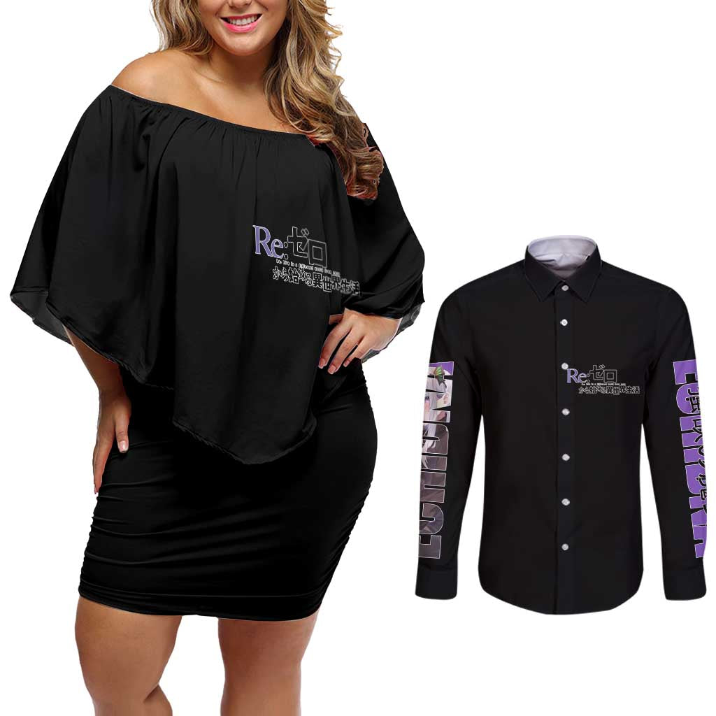 Echidna Re: Zero Couples Matching Off Shoulder Short Dress and Long Sleeve Button Shirt Anime Style - The Mazicc