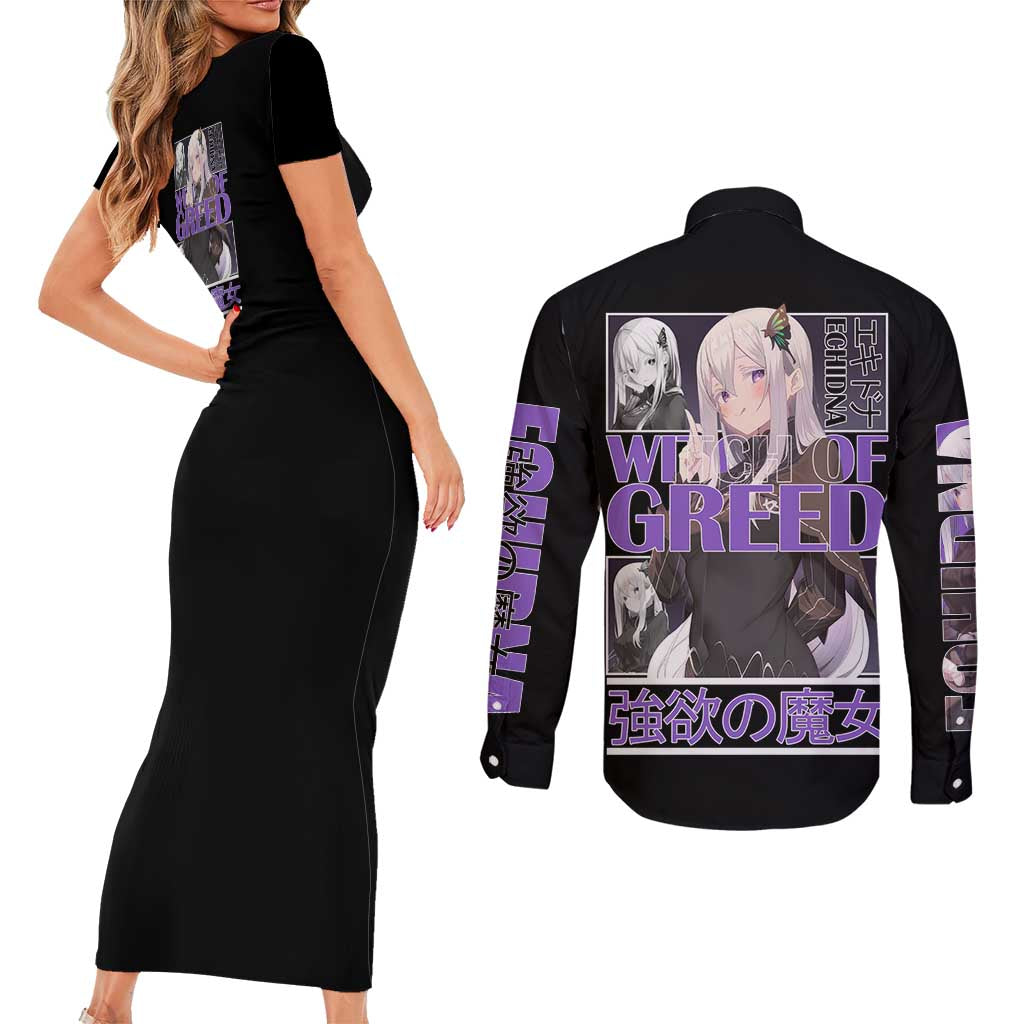Echidna Re: Zero Couples Matching Short Sleeve Bodycon Dress and Long Sleeve Button Shirt Anime Style - The Mazicc