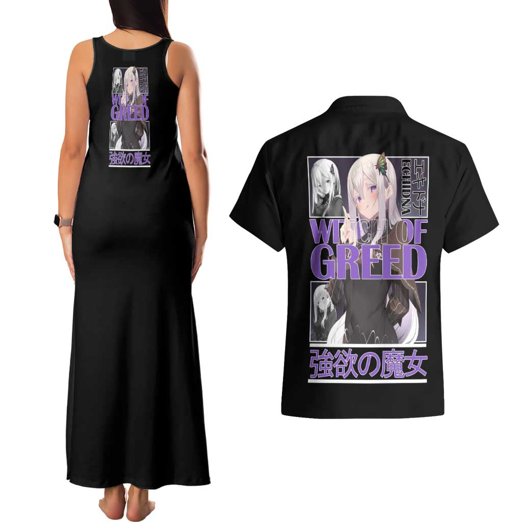 Echidna Re: Zero Couples Matching Tank Maxi Dress and Hawaiian Shirt Anime Style - The Mazicc