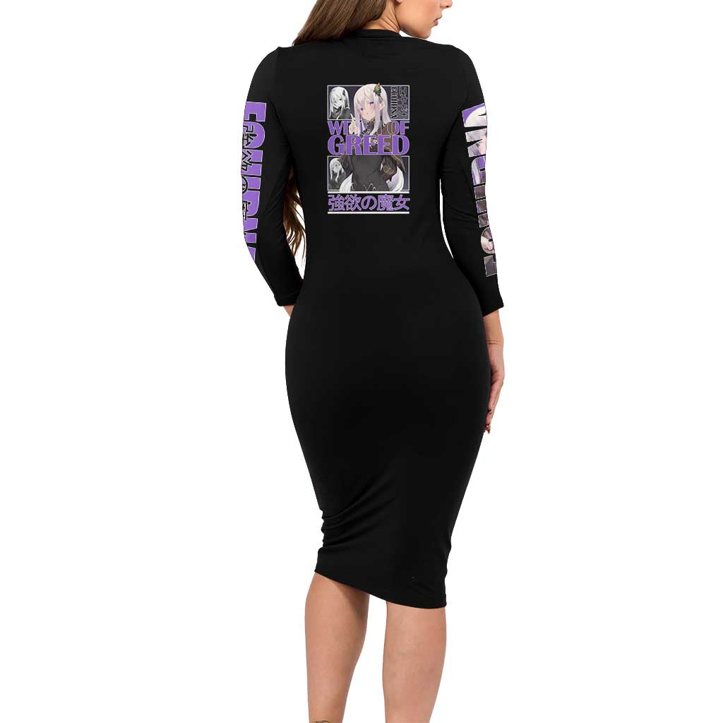 Echidna Re: Zero Long Sleeve Bodycon Dress Anime Style - The Mazicc
