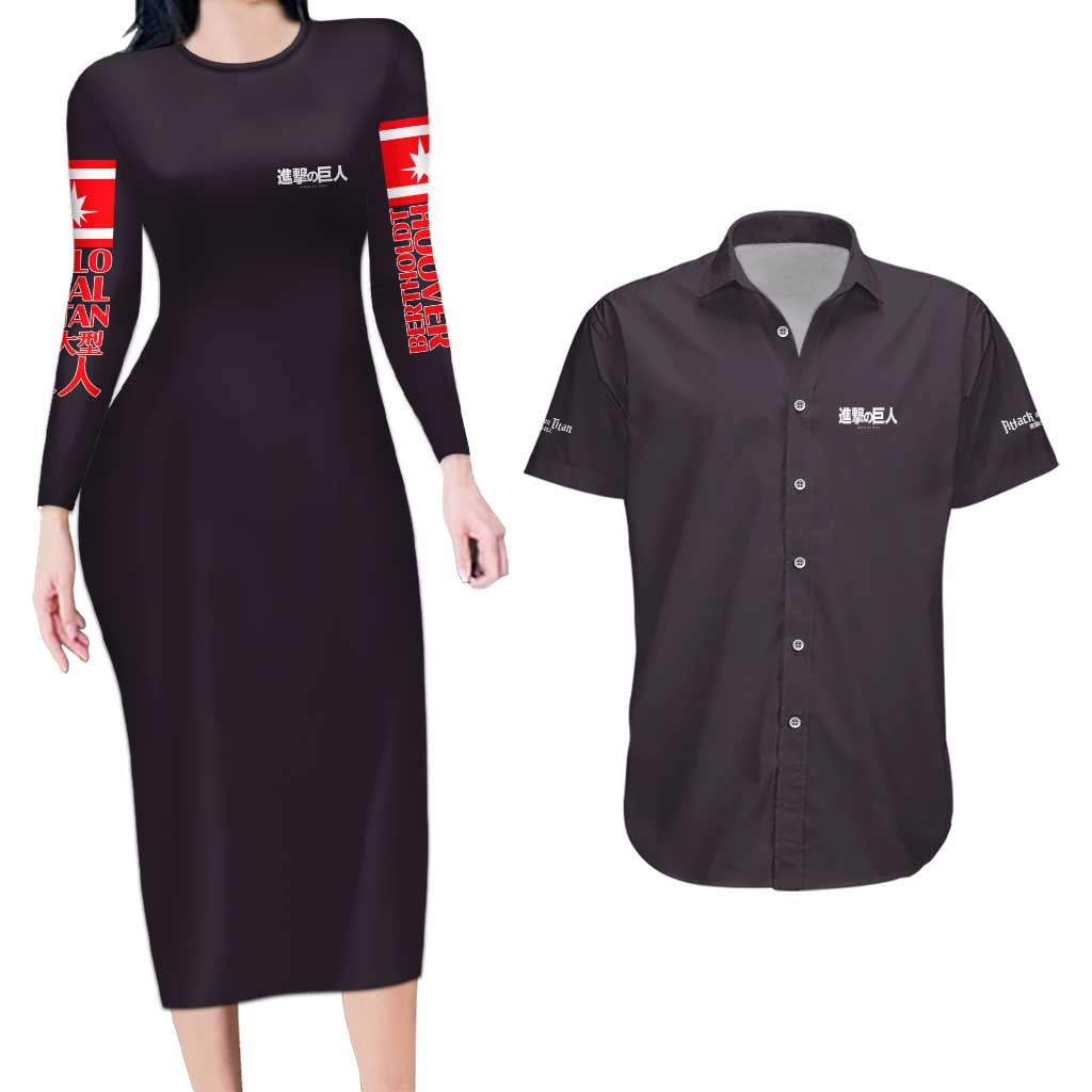 Colossal Titan Attack on Titan Couples Matching Long Sleeve Bodycon Dress and Hawaiian Shirt Anime Style