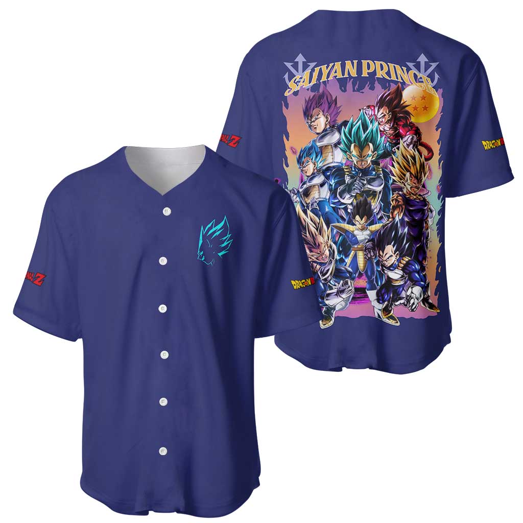 Vegeta V4 Dragon Ball Z Baseball Jersey Anime Style
